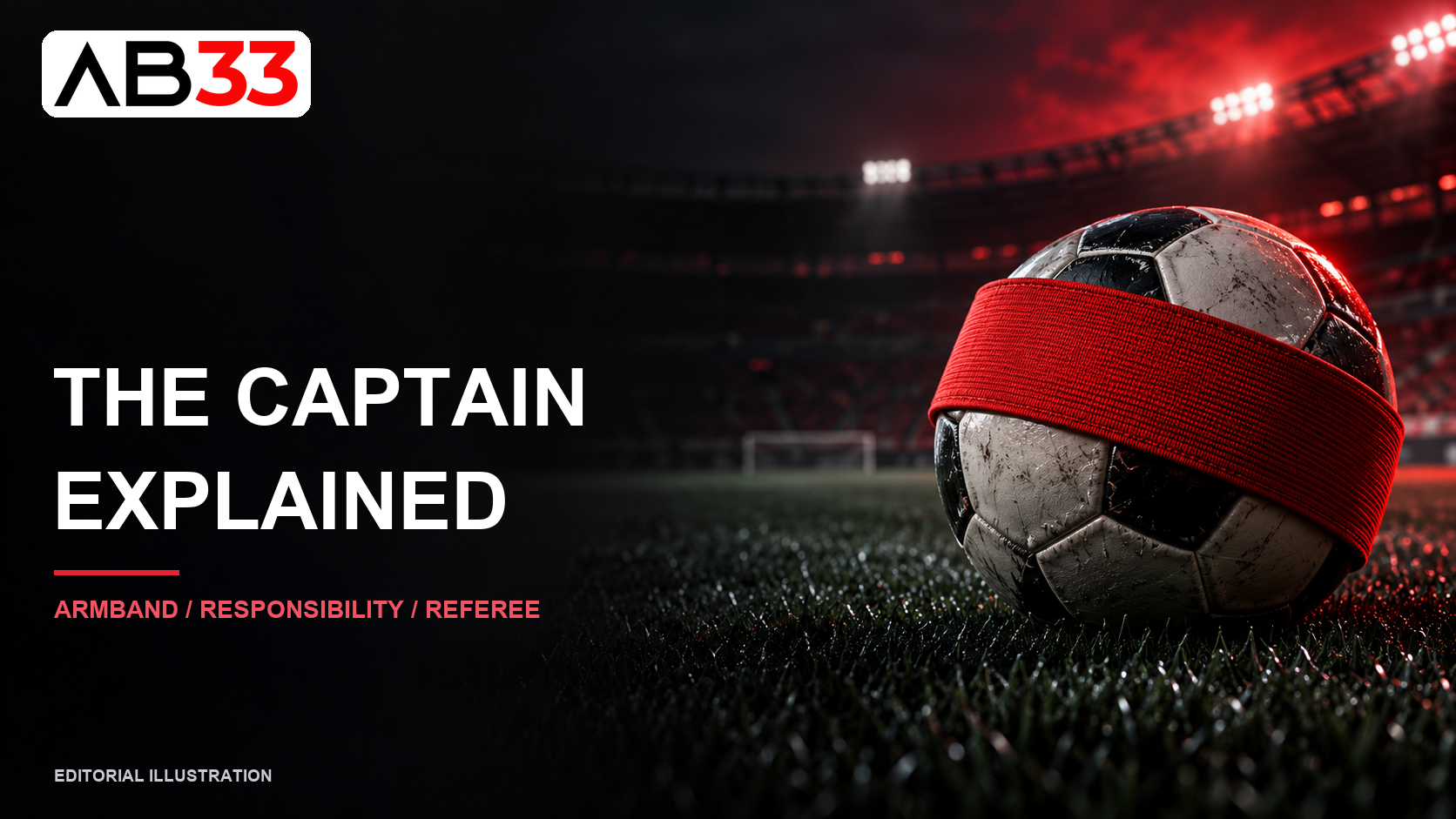 AB33 editorial illustration of a captain armband and football